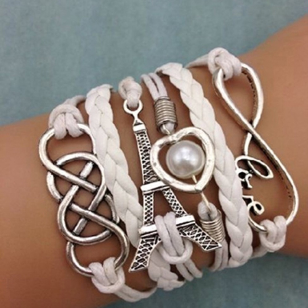 Multi Braided rope Forever Charm bracelet